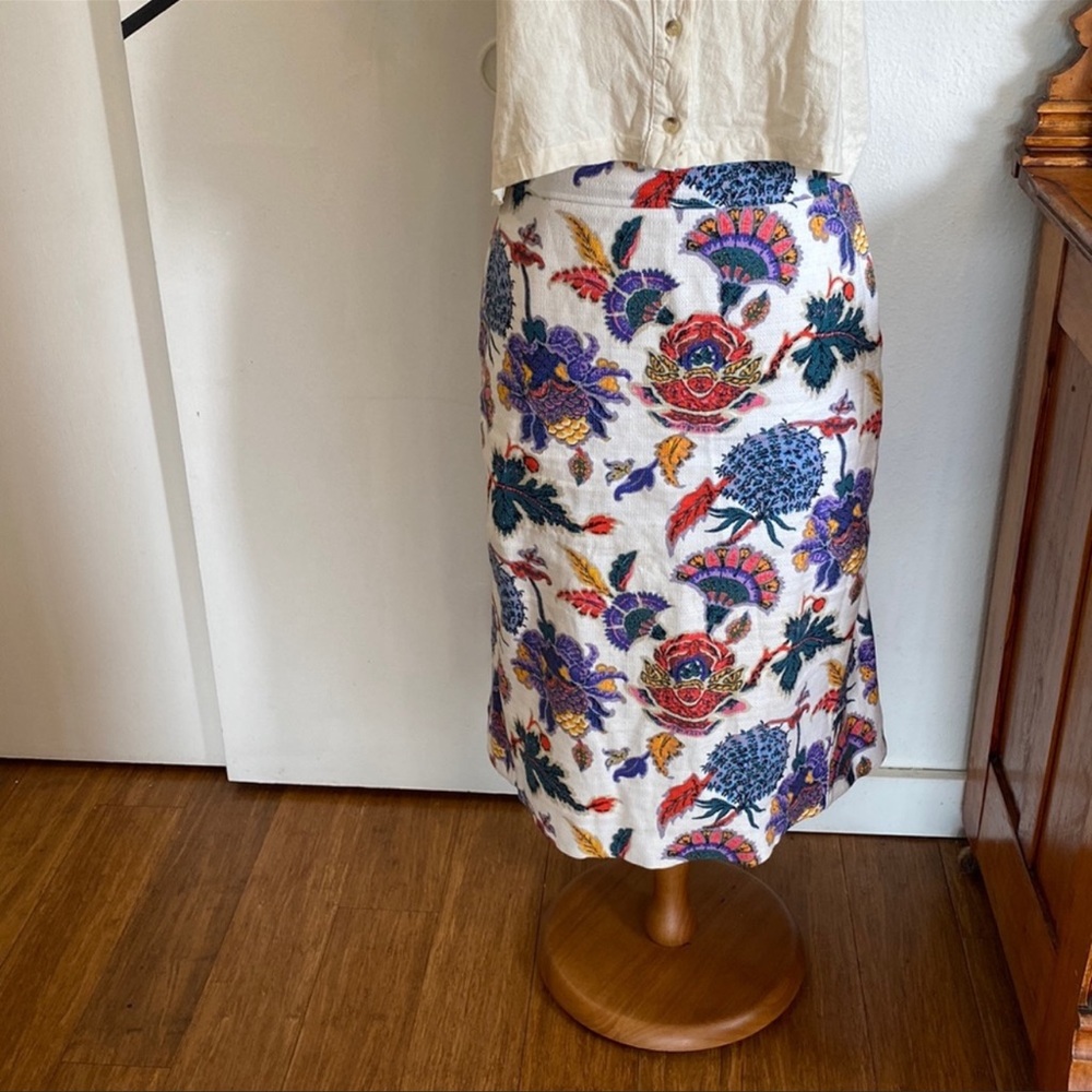 Jcrew floral colorful midi skirt